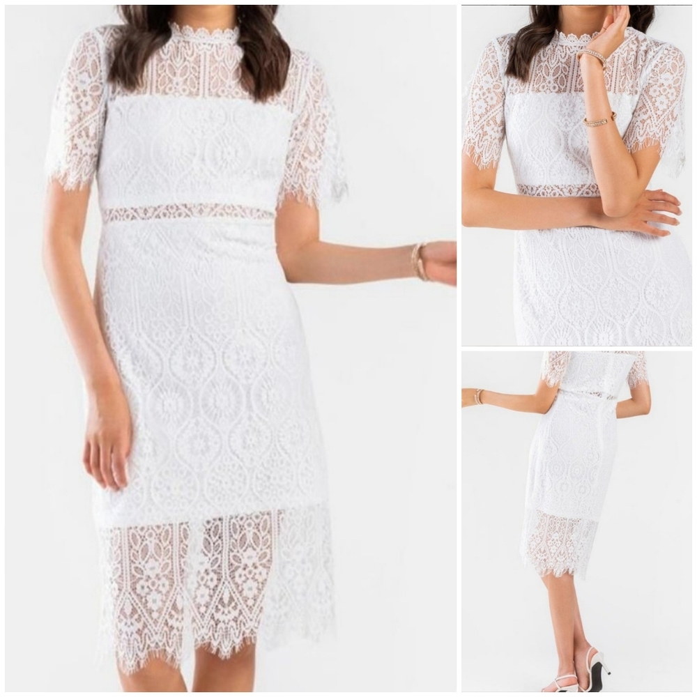 Francesca's | NWT Ivory Lace Midi Dress
